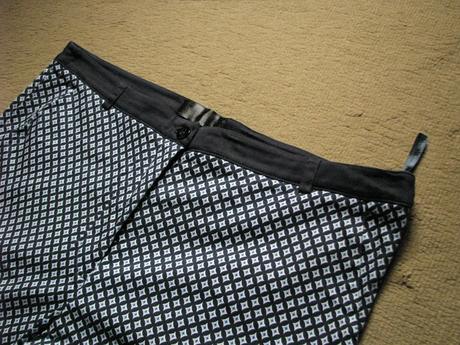 Tmavomodré vzorované letné nohavice, f&f,42