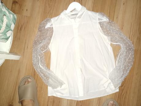 Bluzka s transparentným rukavmi, stradivarius,s