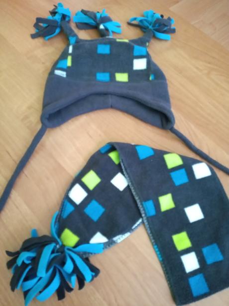 Flísová čiapka + šál, topomini,104