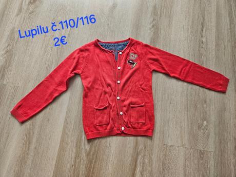 Červený svetrík na zapínanie, lupilu,110