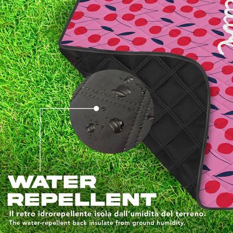 Veľká pikniková deka perletti travel cherry, 