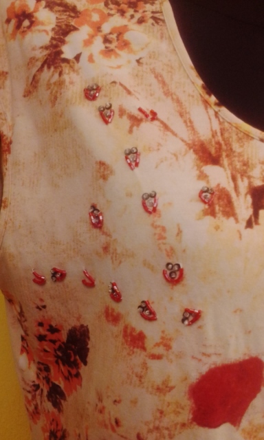 Dámsky elastický top bez rukávov, farebný vzor, xl