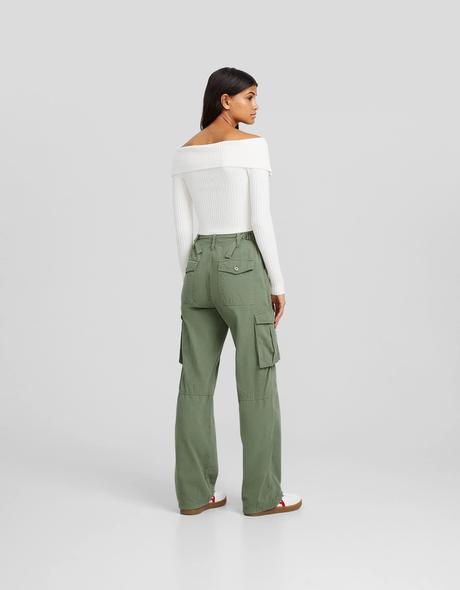 S/36 bershka nohavice, cargo straight, bershka,s