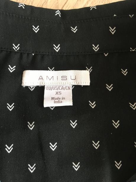 Dámska čierna blúzka s potlačou, amisu,xs