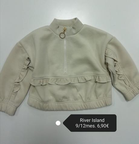 Krémová mikina s volánikmi, river island,80