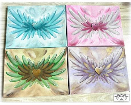 Maľba "strážne krídla" ružové,