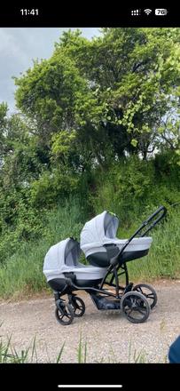 Kočík pre dvojičky bebetto 42 + 2 autosedačky, bebetto,bebetto 42