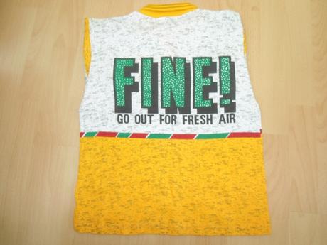 Žlto - biele uni tričko, 146