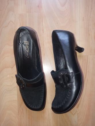 Spoločenské kožené topánky s 5 cm opätkom, 37