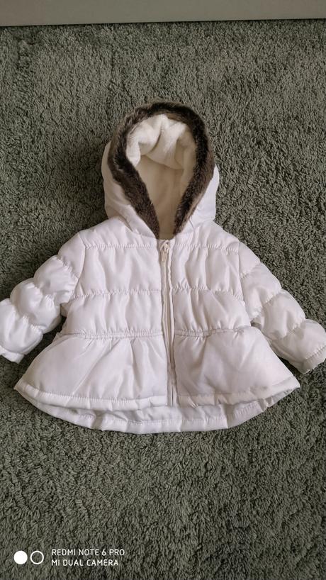 Biela perleťova zimná bundička, george,62