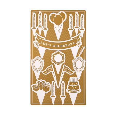 Dekoračný set na tortu / zlatý, 