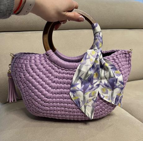 Handmade hackovana kabelka, 