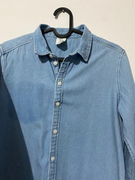 H&m rifľová košeľa, h&m,s