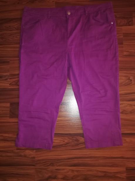 Fialové 3//4 nohavice 50-52, c&a,50