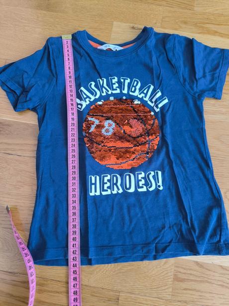 Premieňanie tričko s flitrami basketball, h&m,110