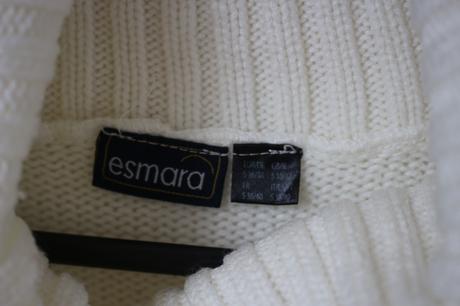 Biele zimné svetrové šaty s rolákom, esmara,s