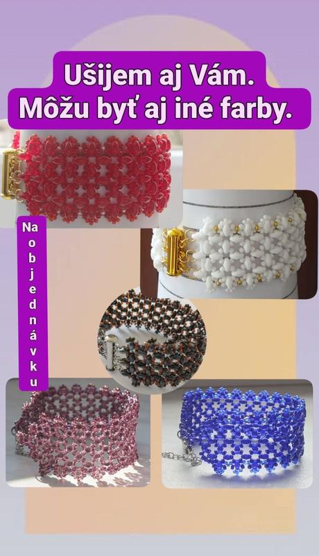 Široké trojradové náramky v rôznych farbách, 