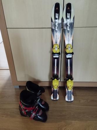 Set lyže a lyžiarky super stav, 90-99 cm