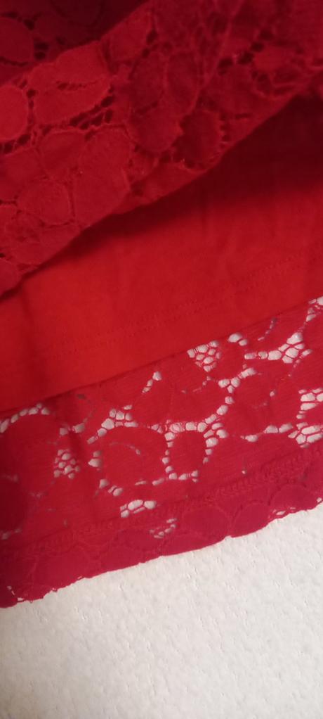 Sviatočné čipkované červené šaty h&m 8-10 rokov, h&m,134
