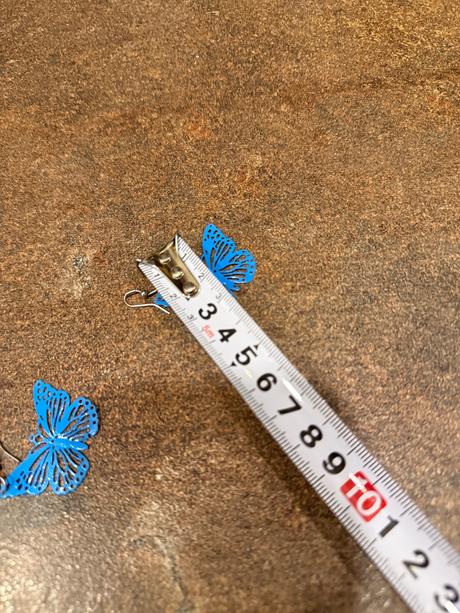 Modré náušnice motýle  ľahučké, jemné, 