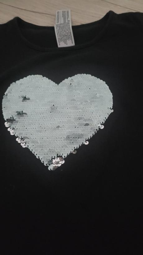 Tričko s flitrovým srdcom, palomino,128
