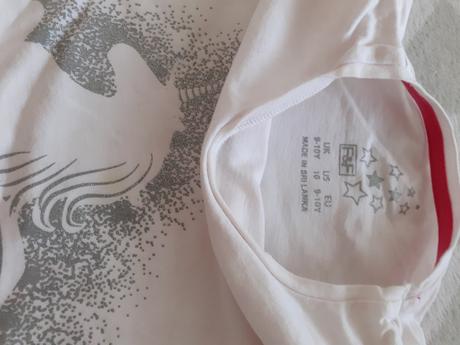 Biele dievcenske tricko s obrazkom jednorozca, f&f,116