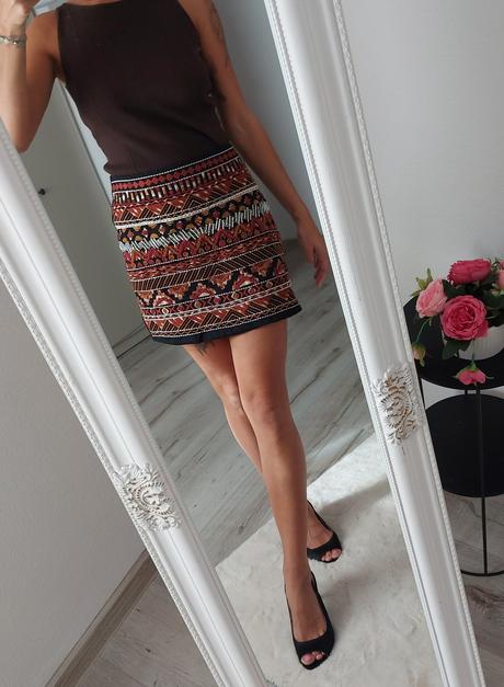 Vzorovana mini sukna h&m, h&m,s