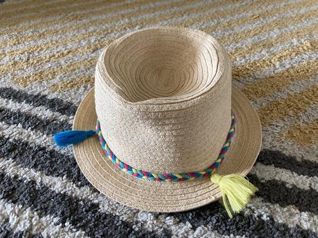 Slamený klobúčik so strapcami 128/140, reserved,128