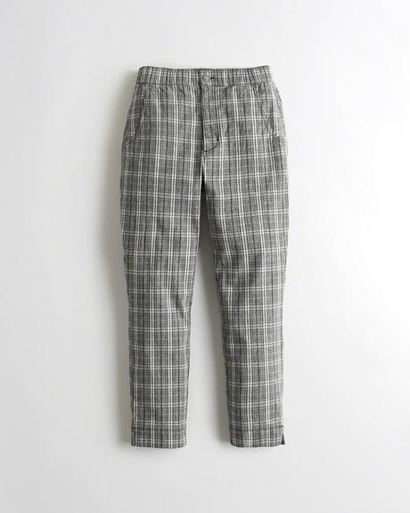 Luxusné káro nohavice s  crop topom, hollister,40