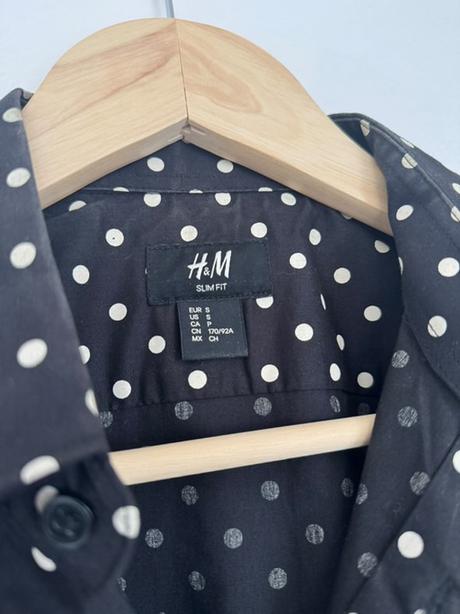 Bodkovana košela, h&m,s