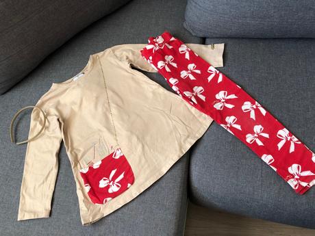 Zlato červená súprava a dee, veľkosť 128, 6 rokov, 128