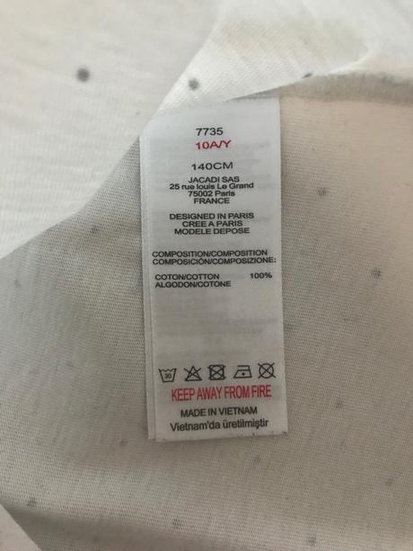 Jacadi nátelník biely s bodkami, jacadi,140