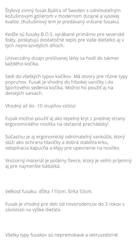 Bjällra of sweden zimný fusak, bjällra