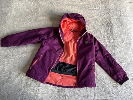 Fialová lyžiarska vetrovka s kapucňou, crivit,134