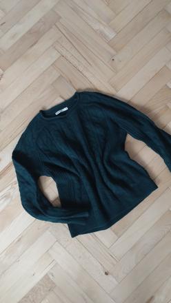 Zimny tmavozeleny sveter, s