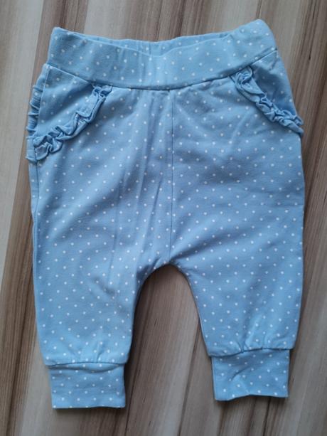 Modré bodkované tepláky, topomini,62