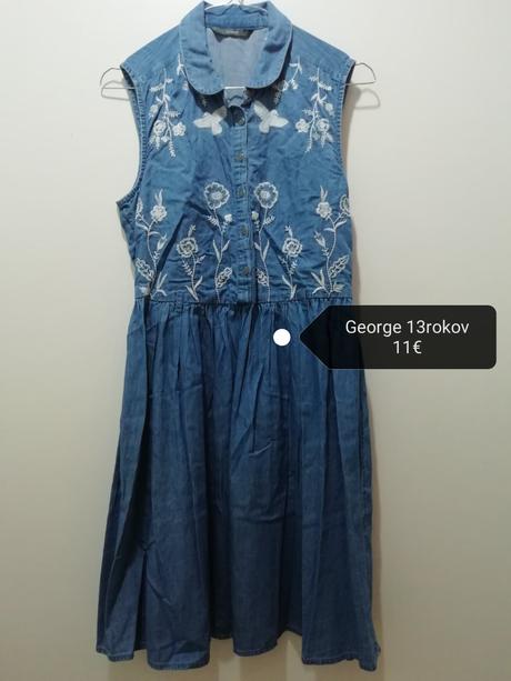 Vyšívané letné rifľové šaty, george,158