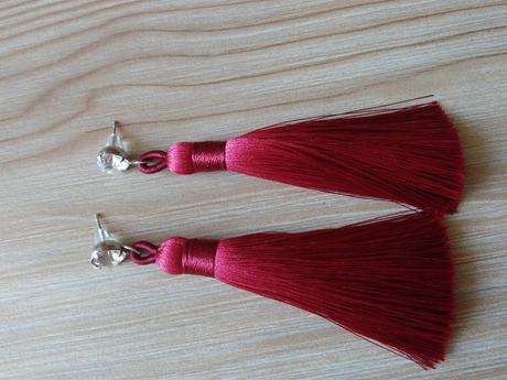 Nausnicky bordovo - cervene, 