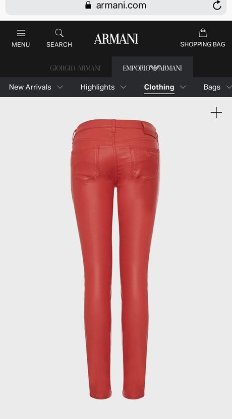 Emporio armani w28 červené nohavice, armani,28