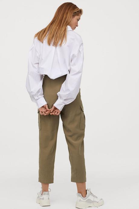 Dámske paperbag nohavice c vreckami, c.38-40, h&m,38