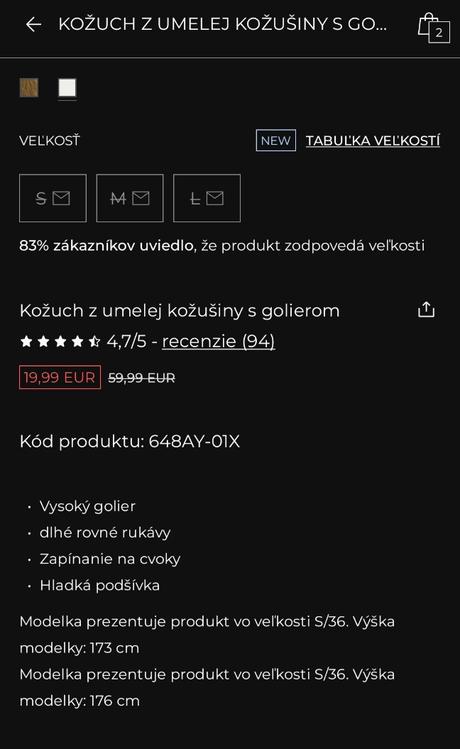 Kožuch z umelej kožušiny s vysokým golierom, reserved,s