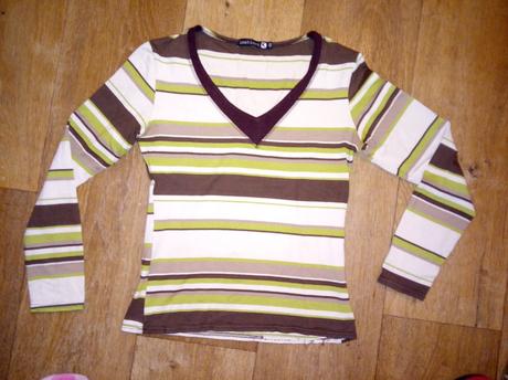 Pruhovane viskozove tricko 38/40 top stav, 38