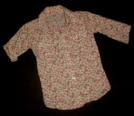 Kvetinková košieľka s roll-up rukávmi, 128