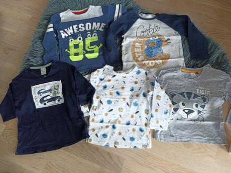 Chlapčenské tričká s dlhým rukávom, h&m,92