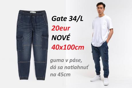 Riflové kapsáče, riflové joggery, gate,34