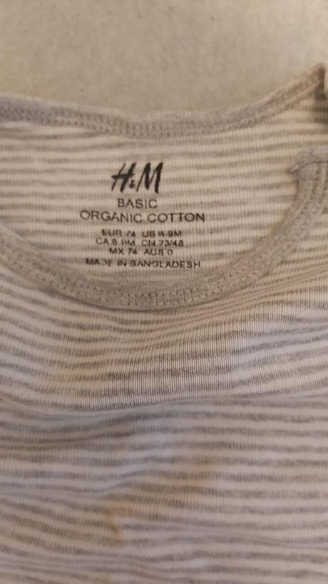 Body pásiky sivé h&m 74, h&m,74
