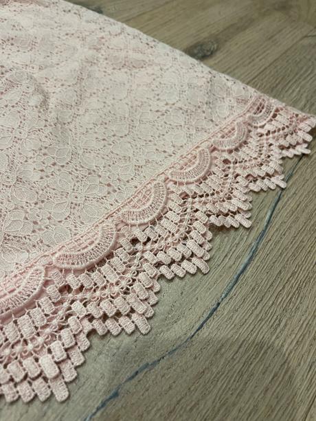 Ružovo lososove krajkové šaty 122/128, h&m,128