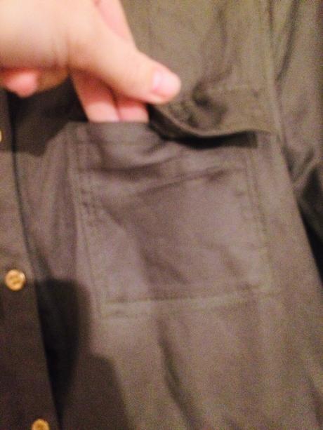 Khaki kosielka s nazehlovackami, h&m,158