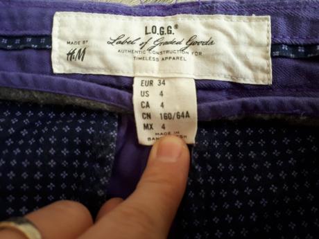 Fialové nohavice, h&m,34