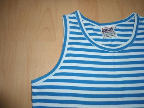 Damske tricko bielo-modry pasik, s